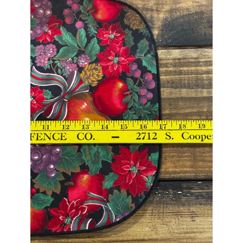 Christmas Fruit Poinsettia Table Linens Set 6 Napkins 6 Placemats 1 Tablerunner